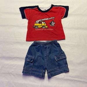 2 Piece Boys Jean Short Set Size 2T- Little Use